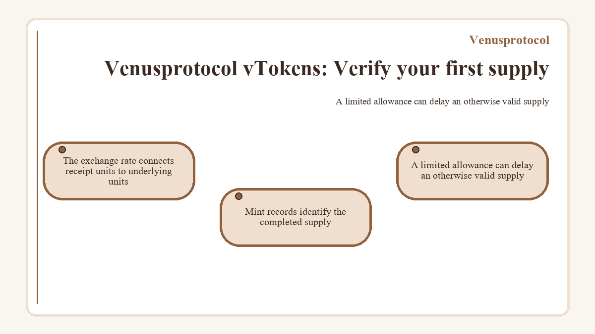 Venusprotocol vTokens: Verify your first supply - diagram